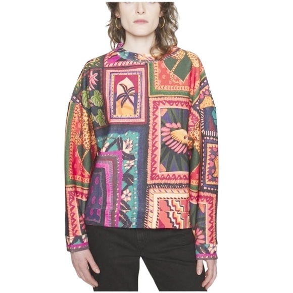 FARM Rio Patchwork Tapestry Sweatshirt NWT Size Medium - Picture 11 of 13